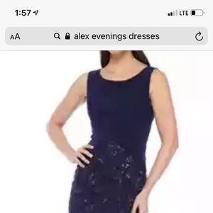 Sleeveless, long, navy blue, size 6.